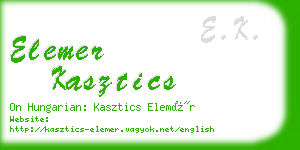 elemer kasztics business card